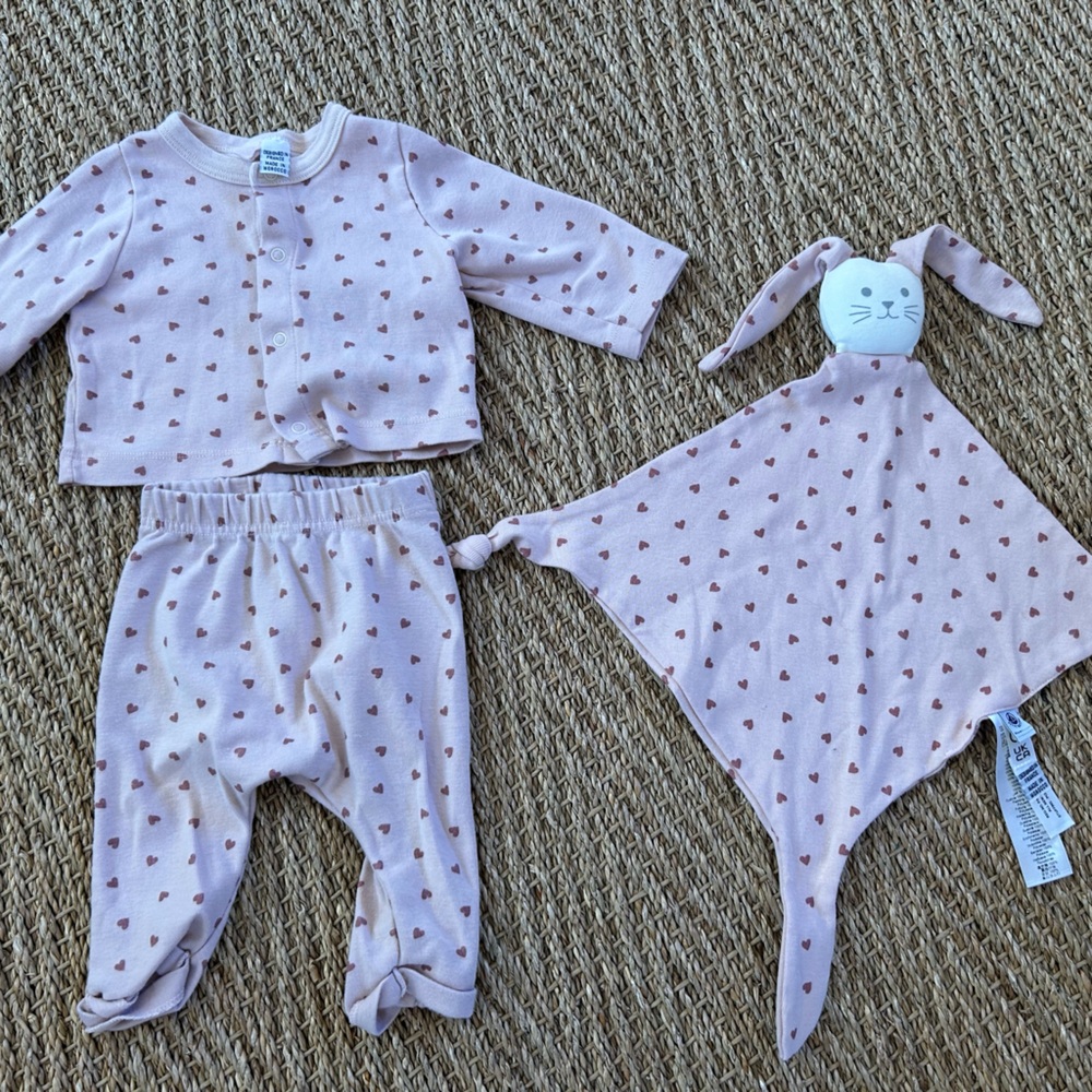 Petit bateau heart print set